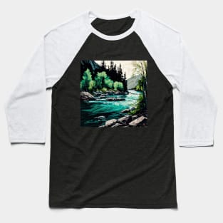 Swift River Scenery Baseball T-Shirt